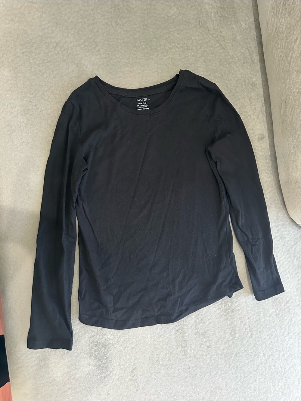 George Black Long Sleeve Crewneck Tee